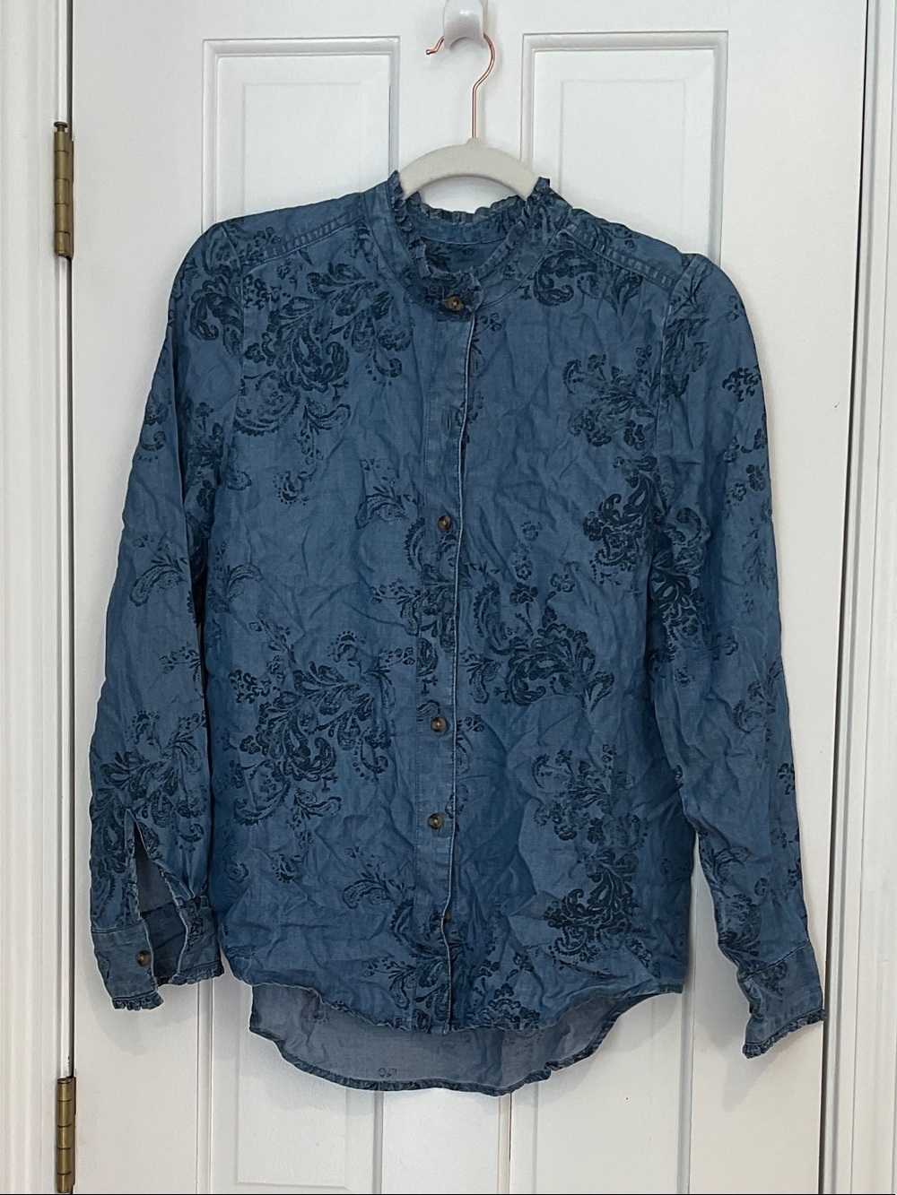 Style & Co. Blue Floral Button-Down Shirt